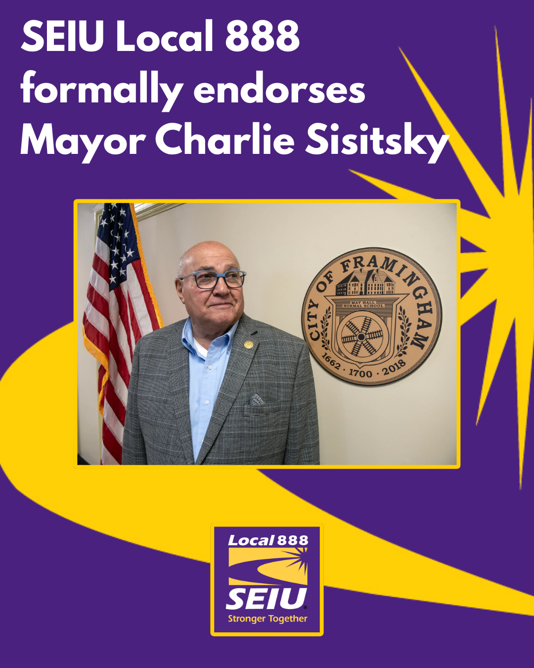 SEIU Local 888 formally endorses Mayor Charlie Sisitsky
