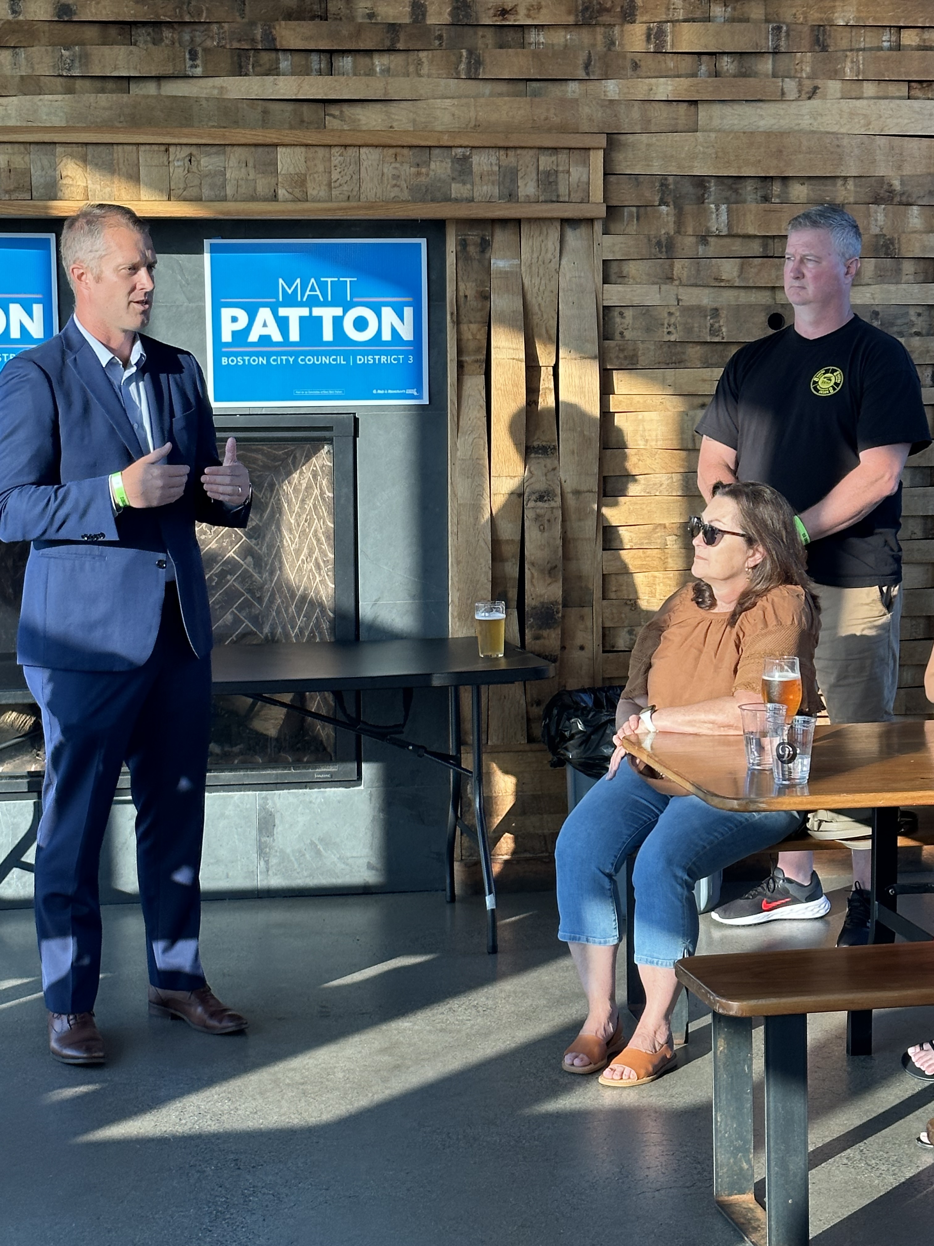 Local 888 President Tom McKeever Introduced District 3 Candidate Matt Patton for Boston City Council at Fundraiser