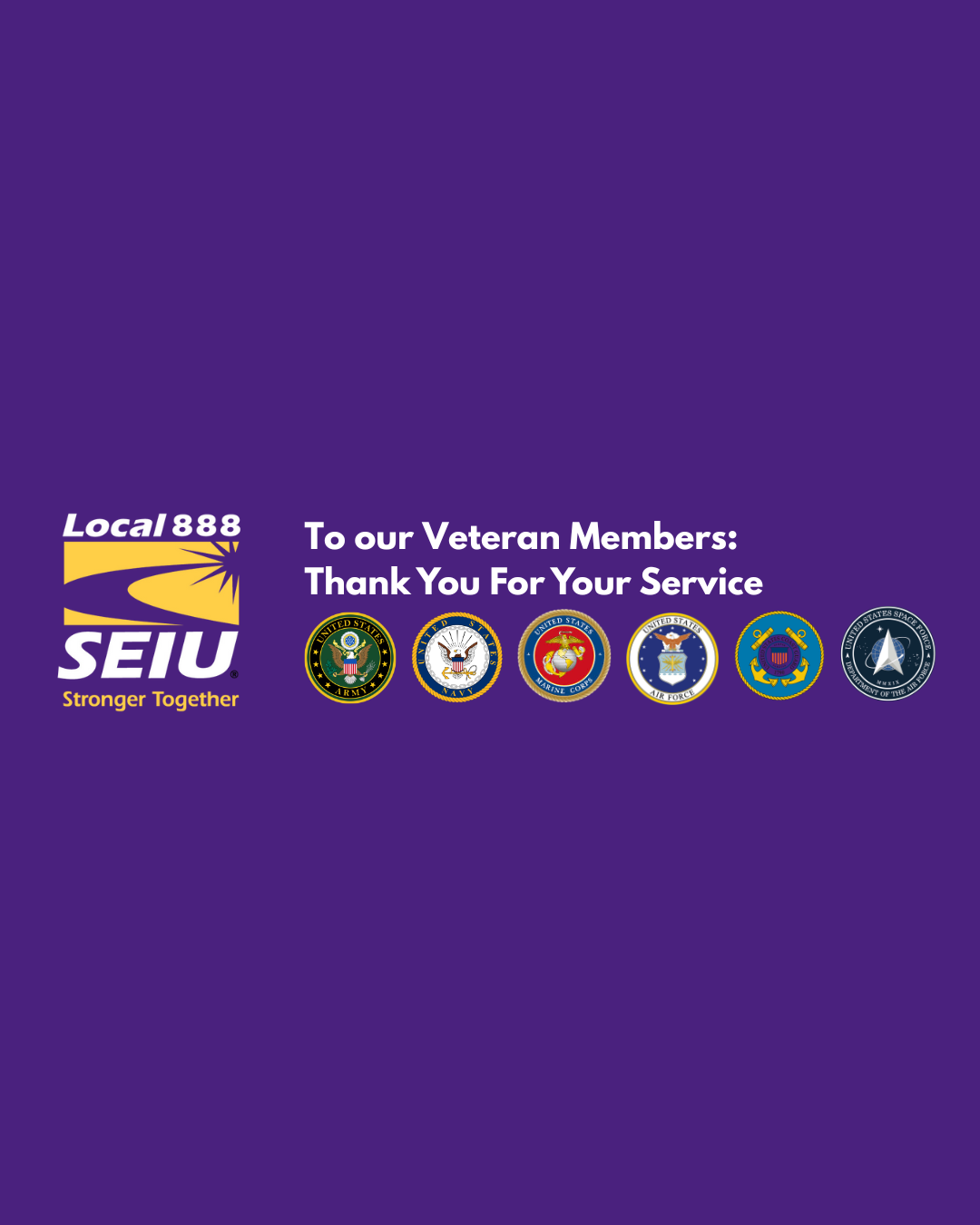 To Our Veteran Members: Thank You For Your Service 